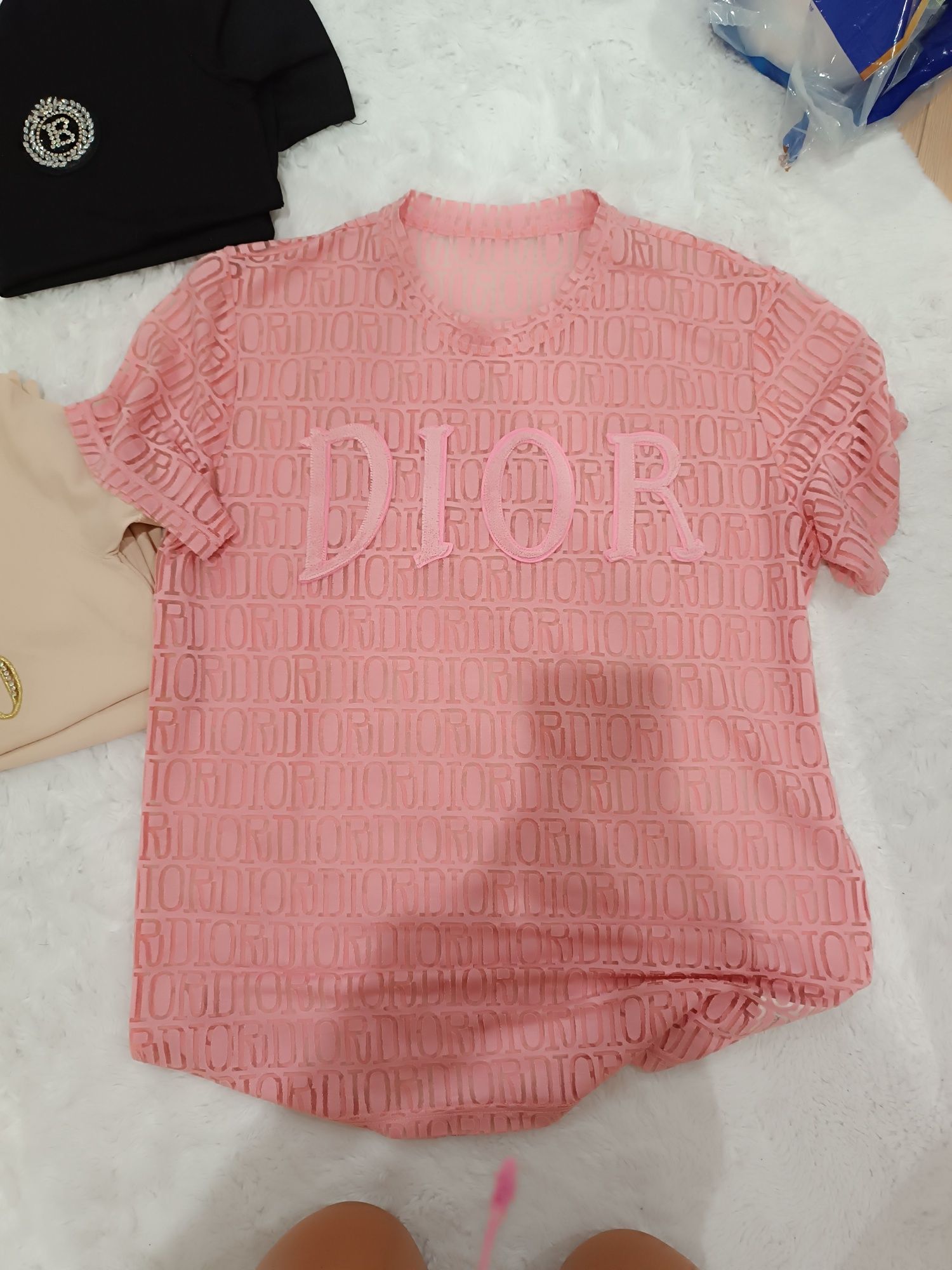 Koszulka dior różowa stan idealny uni