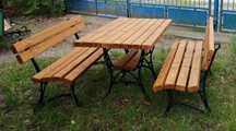 Ławka 150 cm +  Ławka 150 cm + Stół 150 cm - konplet