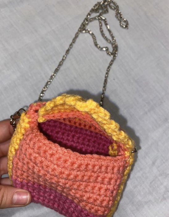 mini torebka szydełkowa handmade