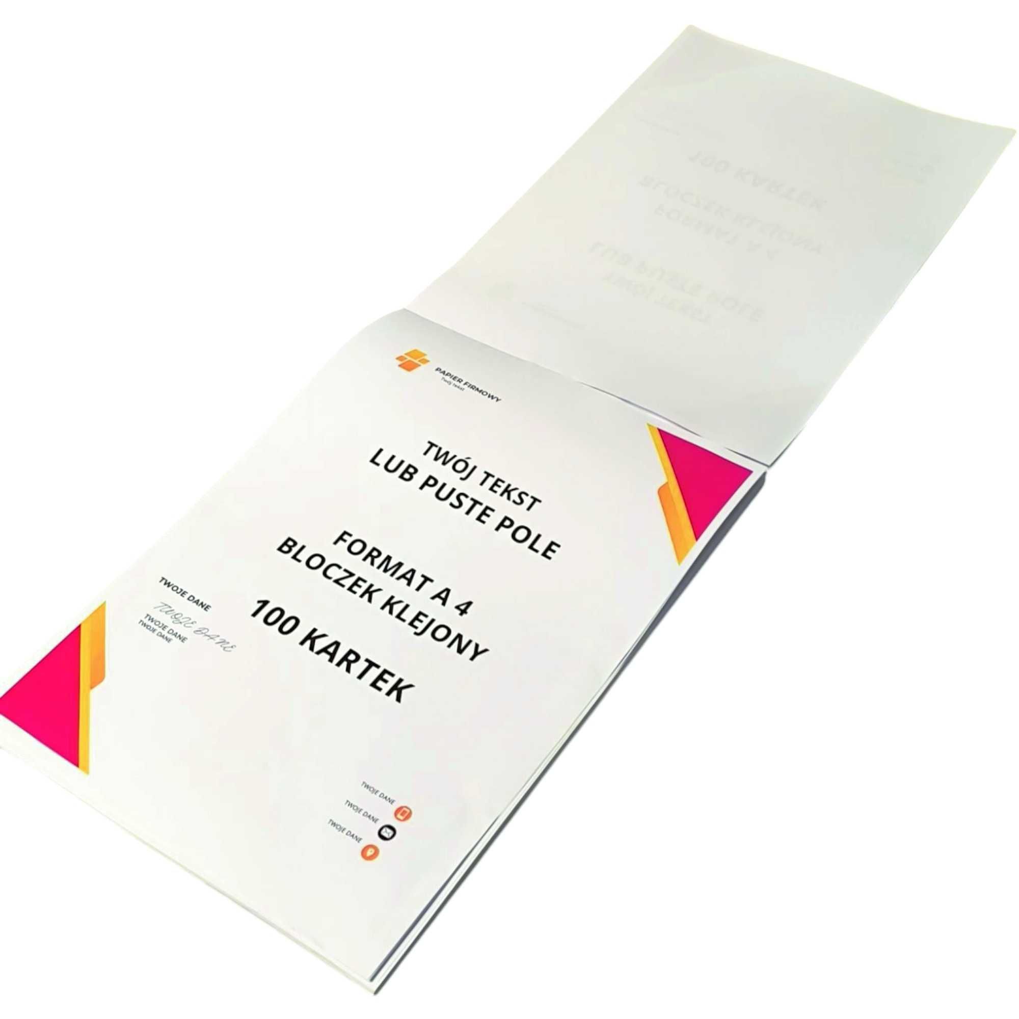 Notes - Papier Firmowy . Bloczki klejone .Twoje Logo druk