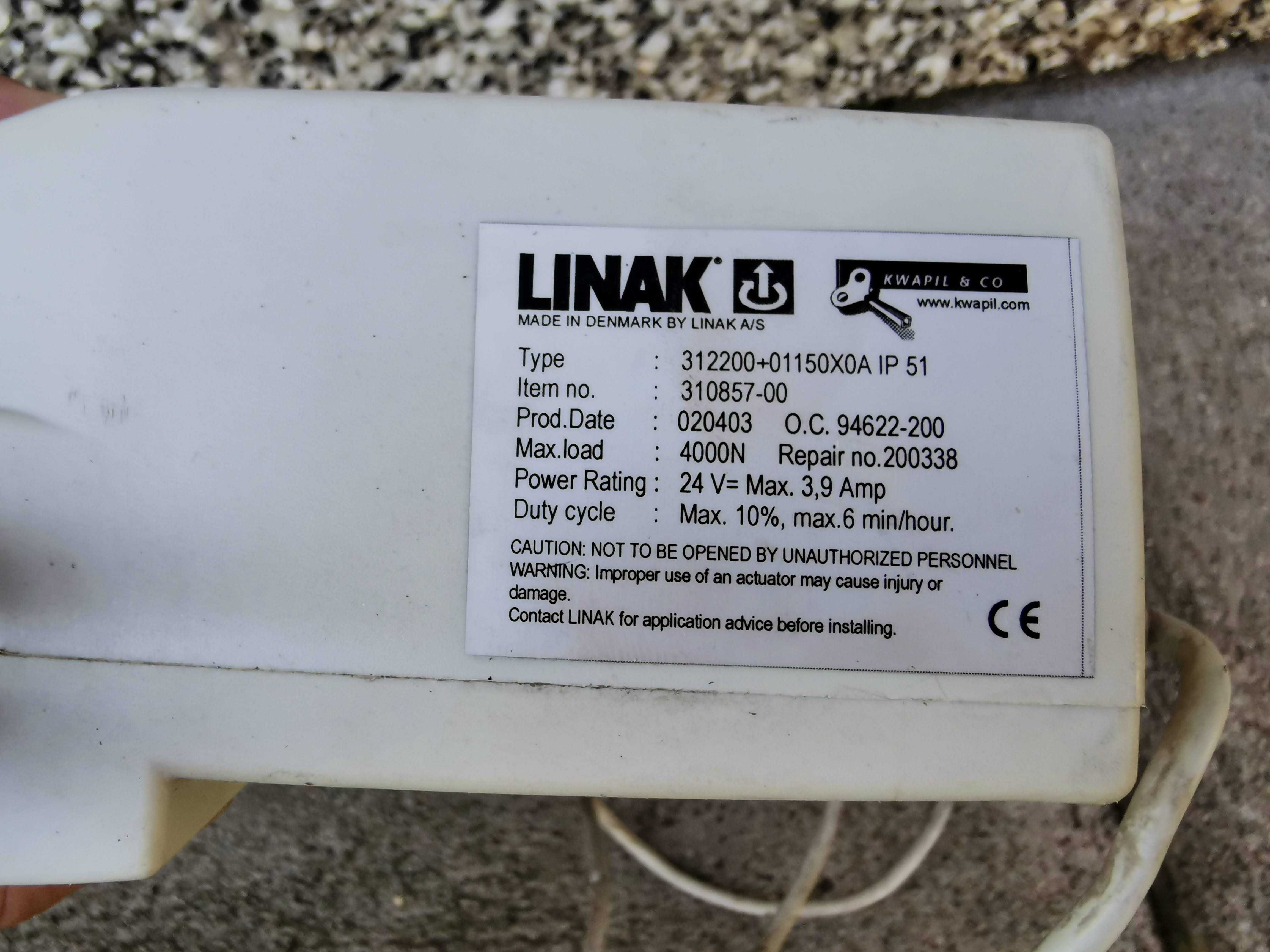 Siłownik elektryczny Linak do bramy podnośnik 12/24V 4000N IP51