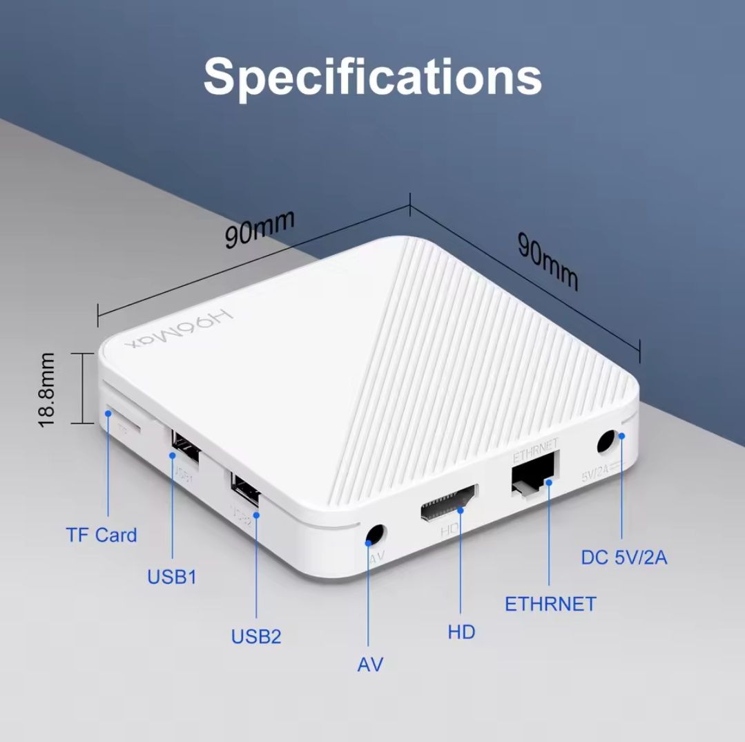 TV Box 4K Android 14.0
H96 Max H313 
ATV TV Box Suporte 2.4G