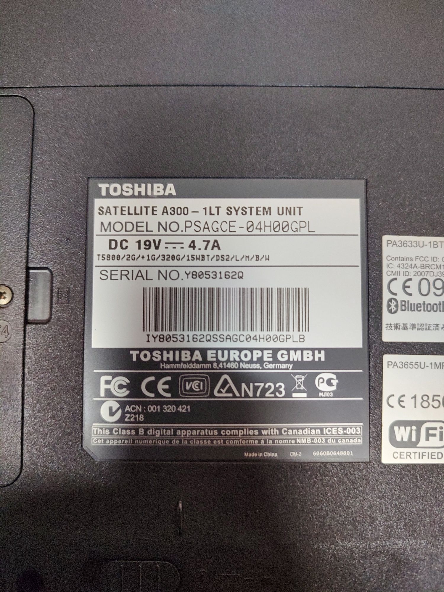 Laptop Toshiba Satelite A300-1LT