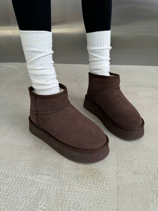 НОВИНКА! Ugg ultra mini platform dark chocolate suede 36 37 38 39 40