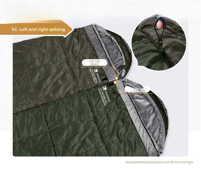 Теплий спальник, спальний мішок HIKEMAN пух+фліс