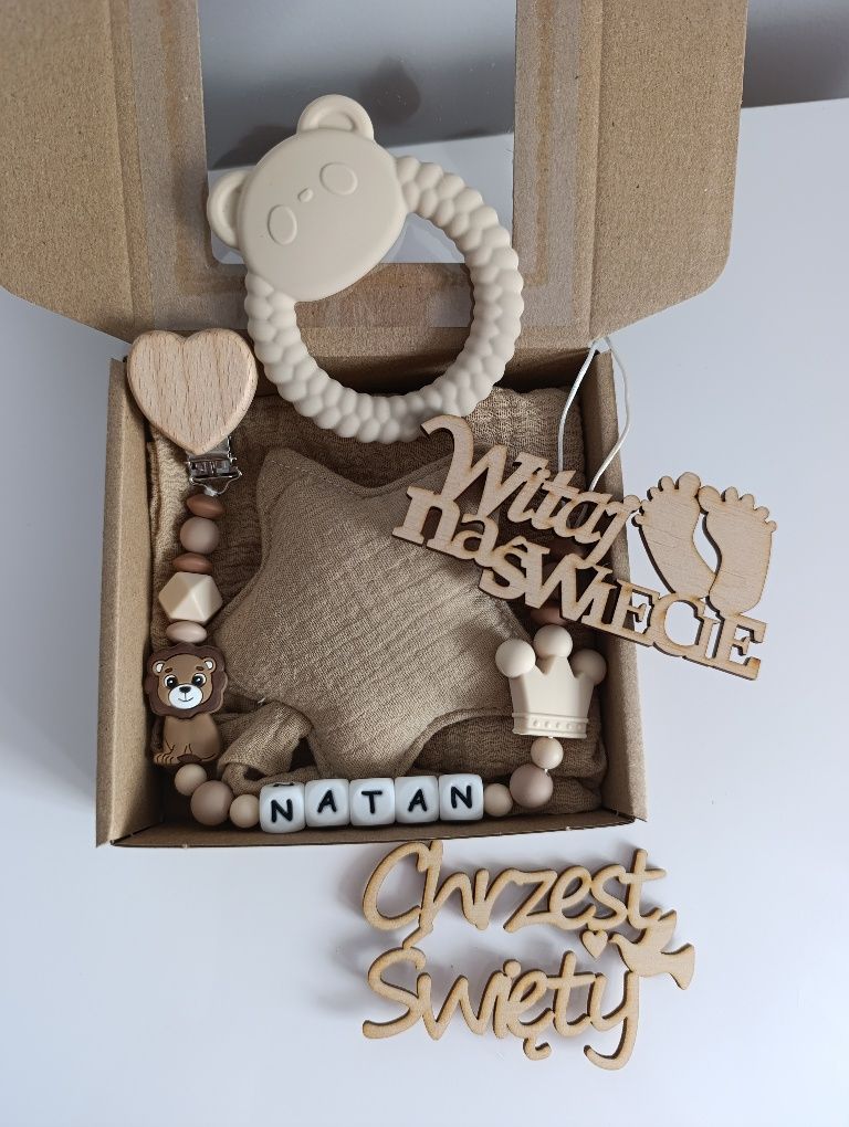 Zestaw prezentowy dla niemowlaka prezent babyshower narodziny chrzest