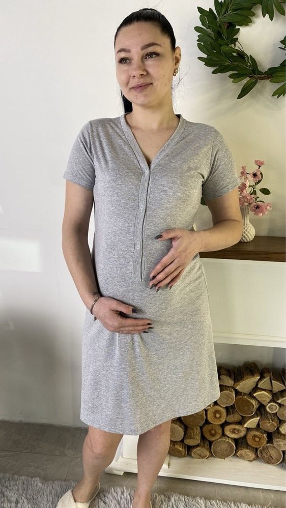 Нічнушка хлопок нічна сорочка для вагітних