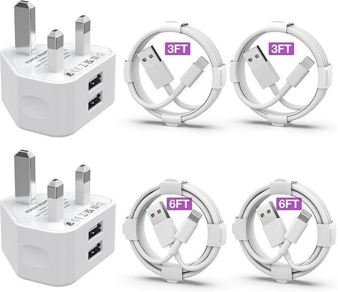 Ładowarka Do Iphone'a [Certyfikat Mfi] 2 Sztuki Podwójnych Adapterów