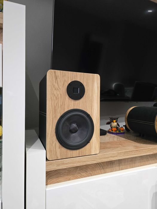 Zestaw Stereo Kolumny pasywne dąb, skóra