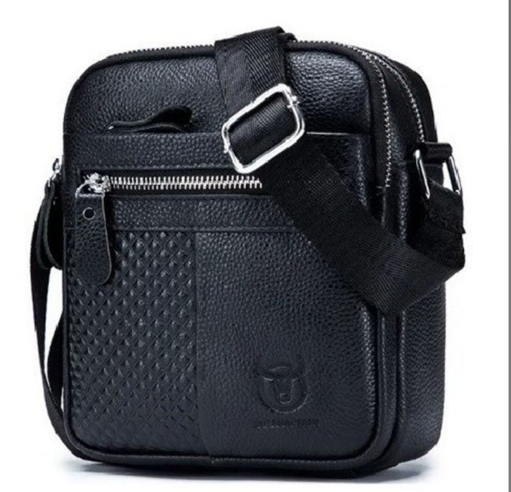 Чоловіча шкіряна сумка через плече Bullcaptain  сумка мес
