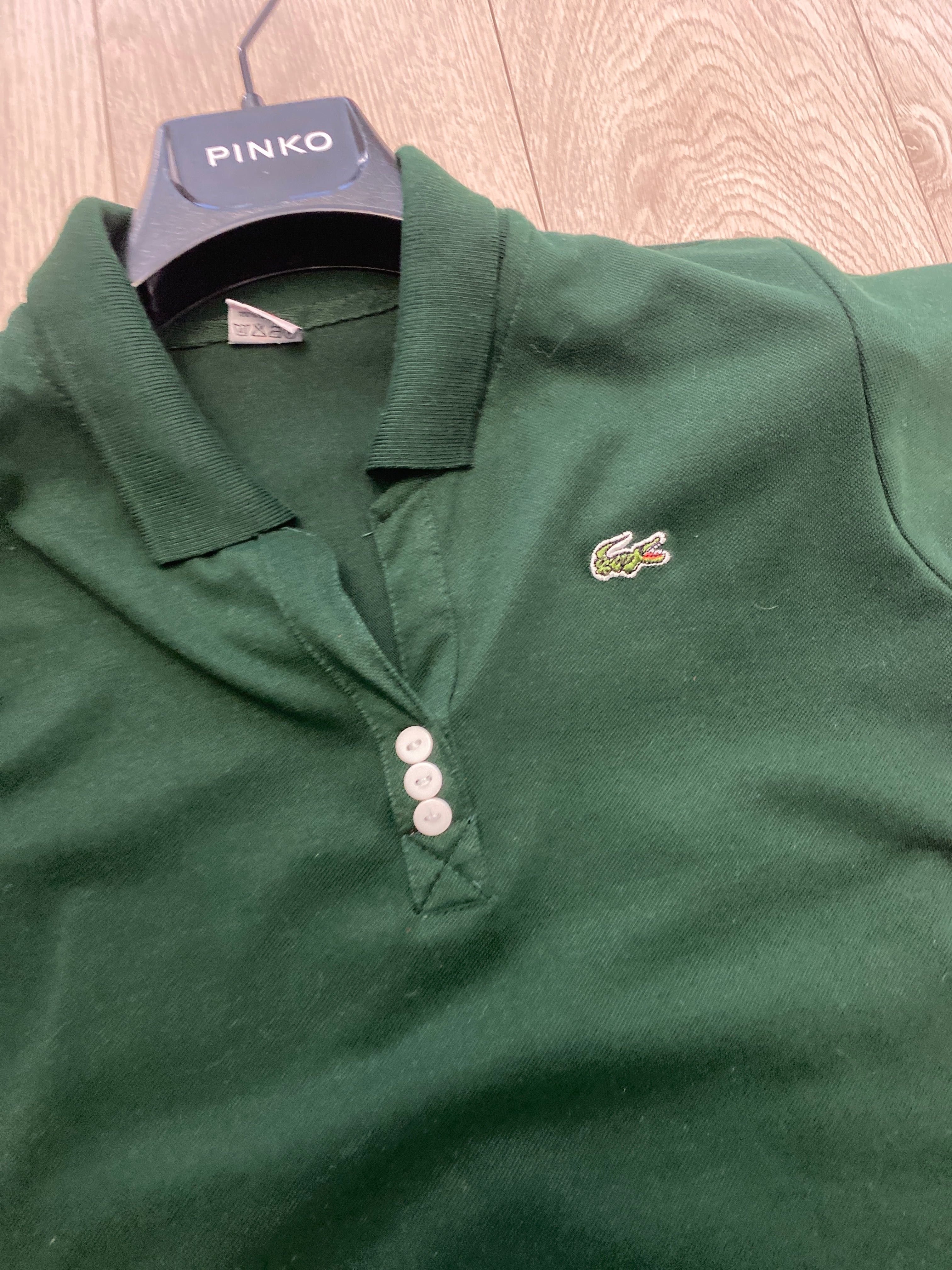 T-shirt damski M 38 firmy Lacoste koszulka polo butelkowa zieleń