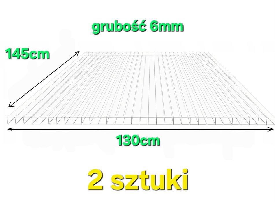 2 płyty z poliweglanu nowe 145cmx130cmm