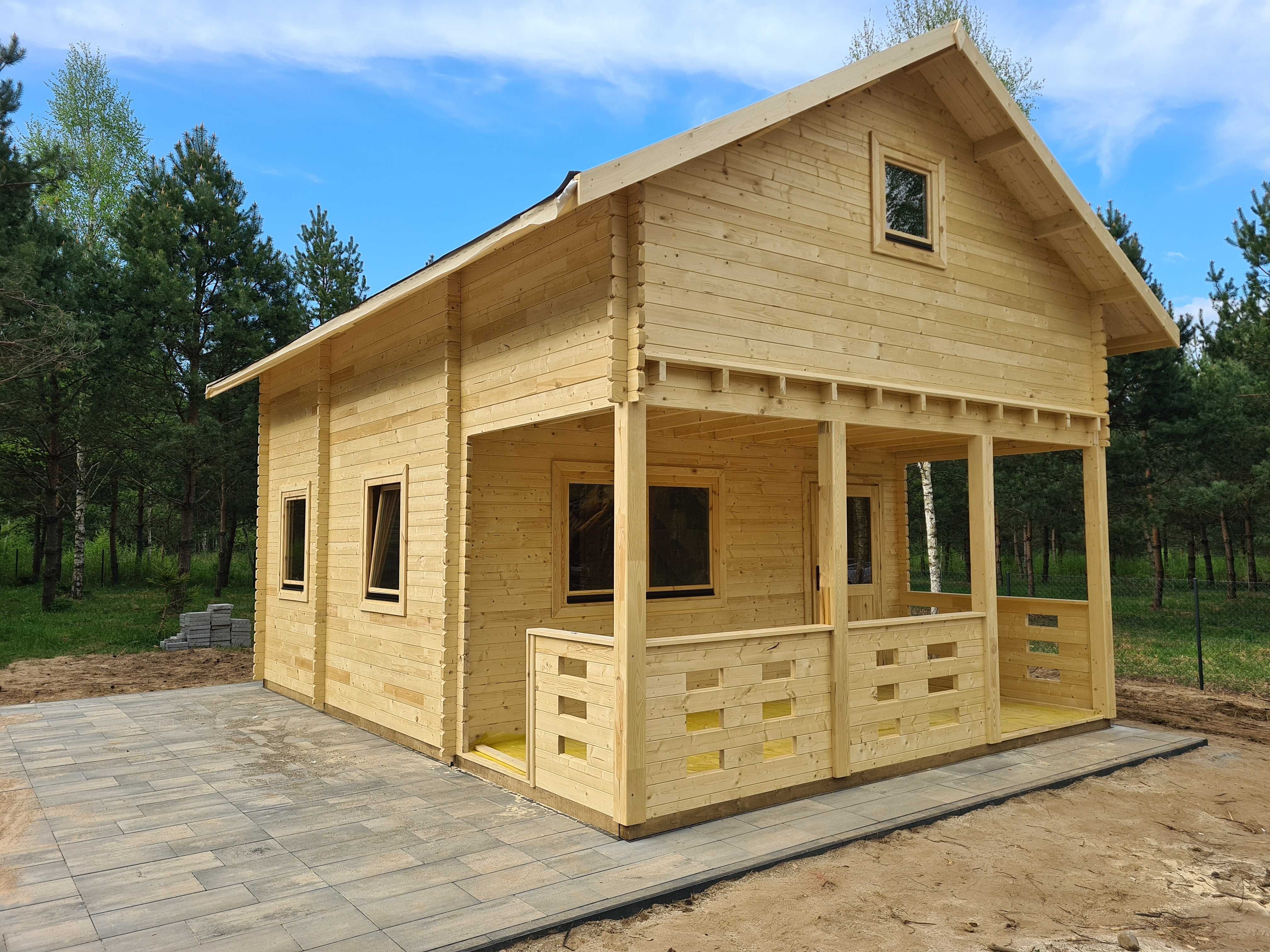 DREWNIANY Domek Letniskowy Całoroczny JAN II 55 + 10 M2