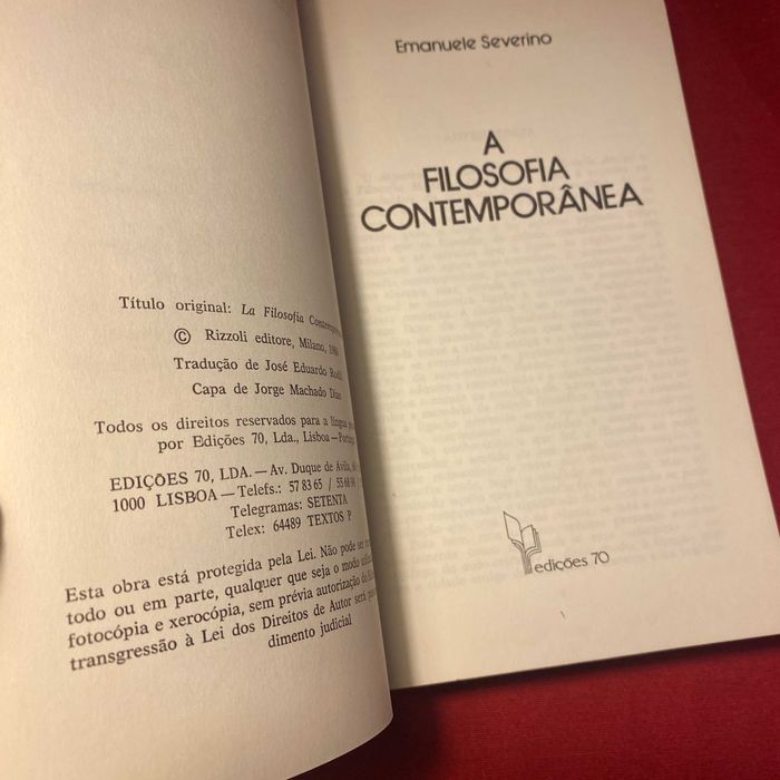 A Filosofia Moderna - A Filosofia Contemporânea - Emanuele Severino