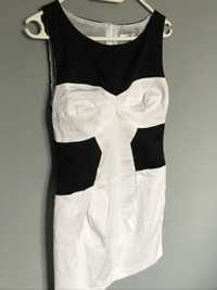Biało czarna sukienka Orsay w roz 38. Idealna do biura,chrzciny wesele