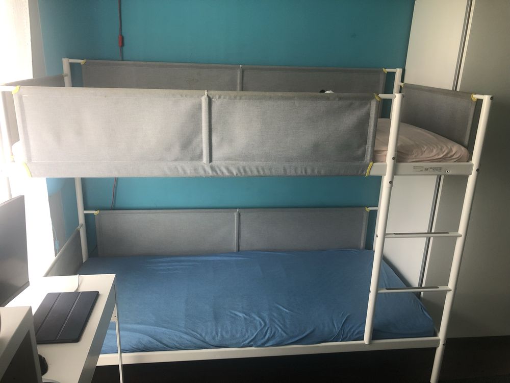 Łóżko piętrowe Ikea Vitval 90x200 stalowe okazja dwupiętrowe
