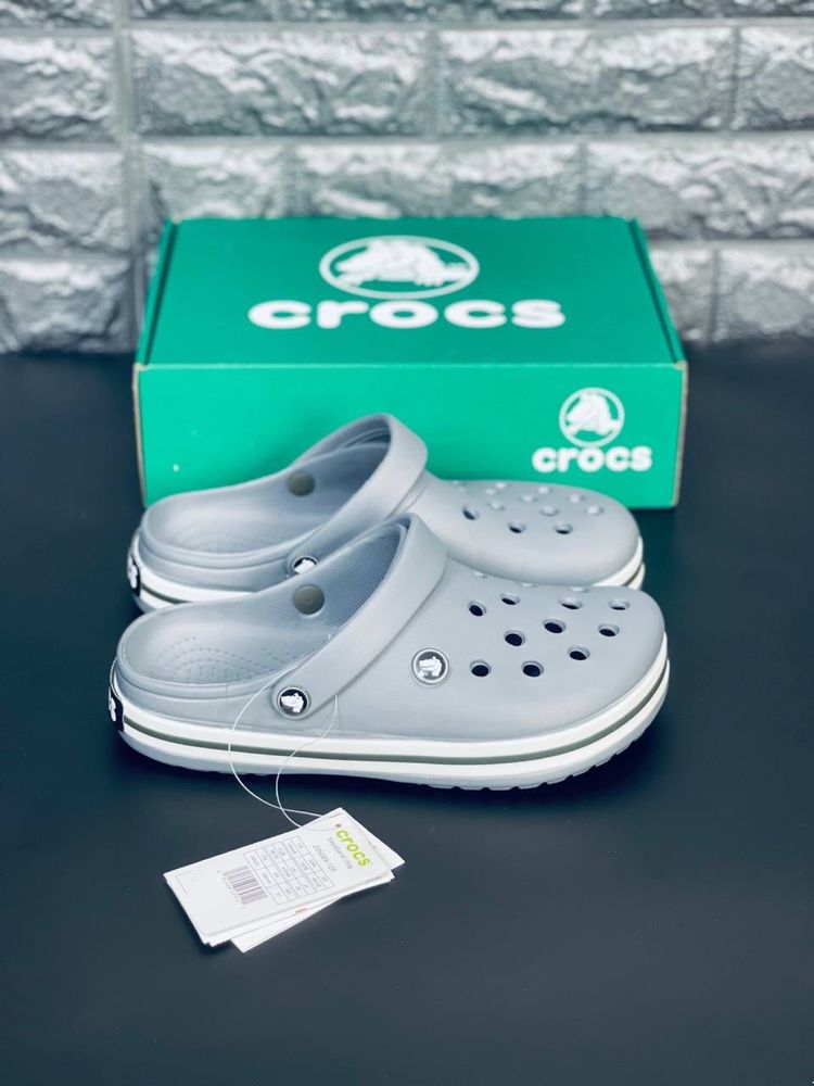 Мужские сабо кроксы Crocs Шлепанцы тапочки пляжные серые Новинка!