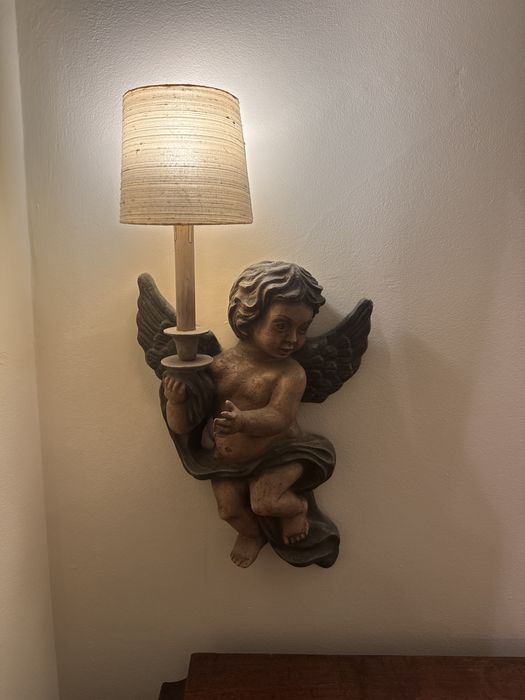 Dois candeeiros aplique com anjo