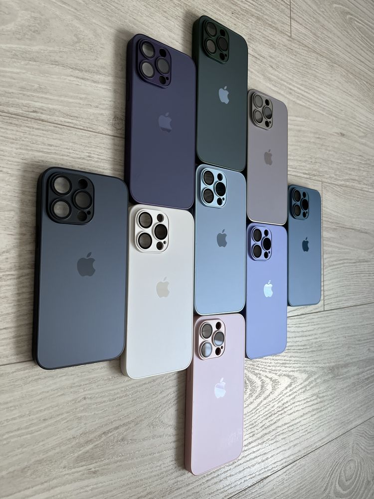 Скляний чохол айфон 14/ 15 про макс iphone чехол стеклянный