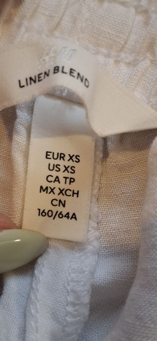 Spodenki białe H&M rozmiar XS 34