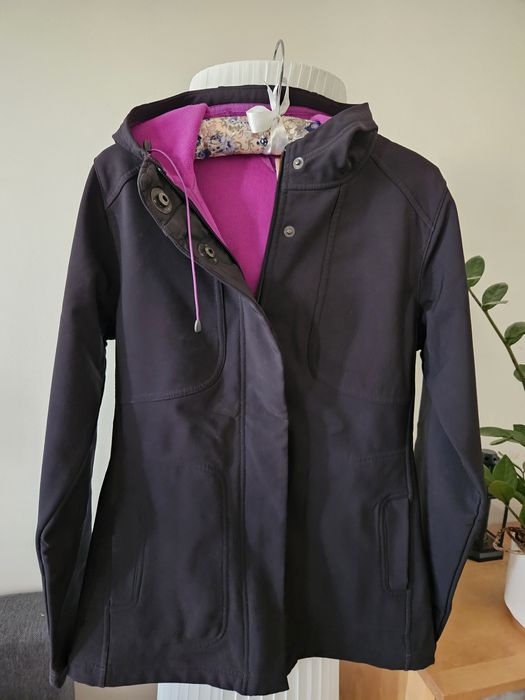 Kurtka Lucy czarna i fioletowa, sportowa zimowa narty