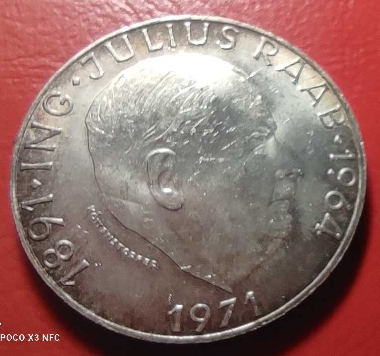 Austria 50 szylingów 1971 srebro Ag moneta srebrna piękna