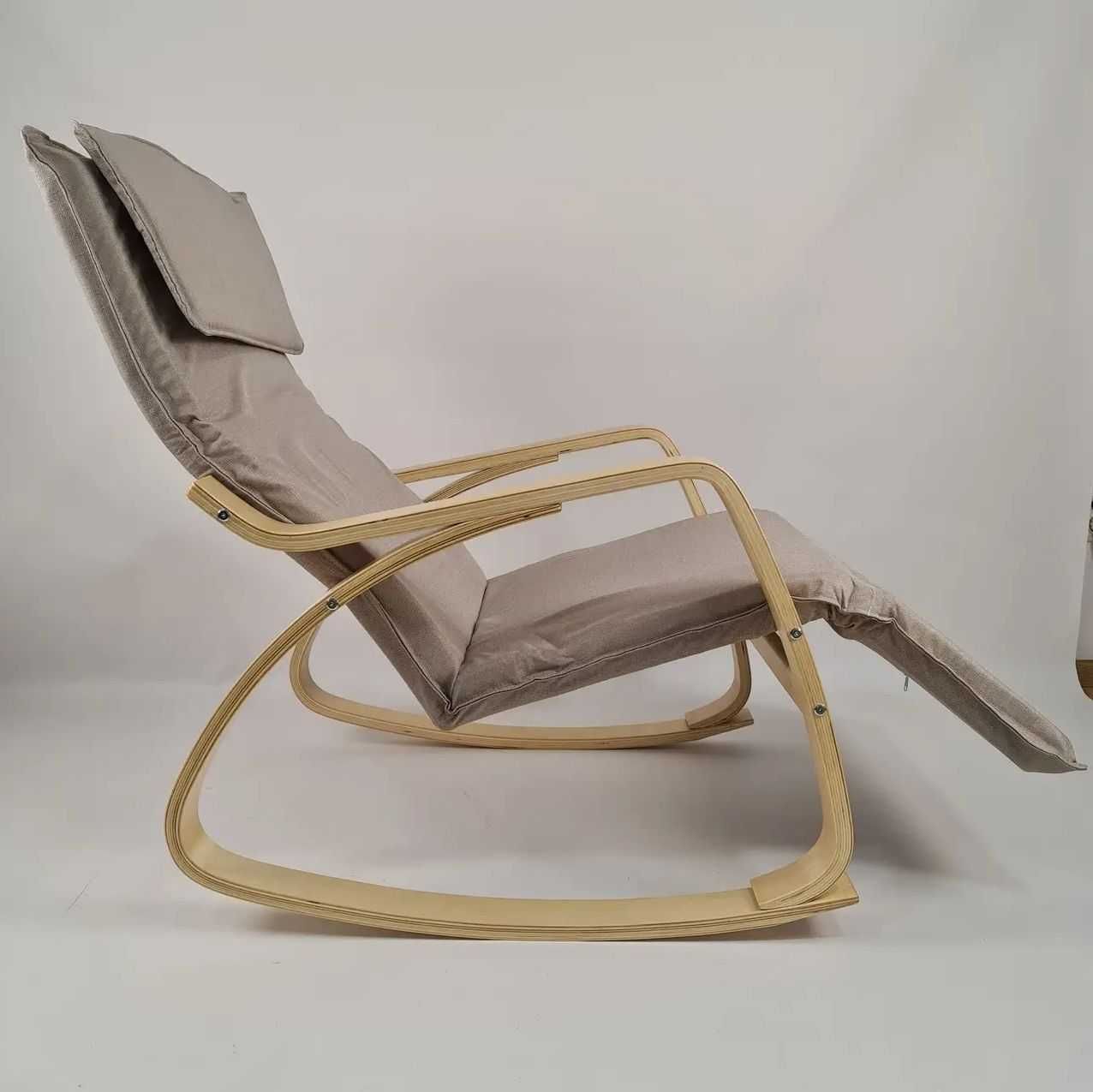 Крісло гойдалка для квартири, кресло качалка Style нова Natural Beige