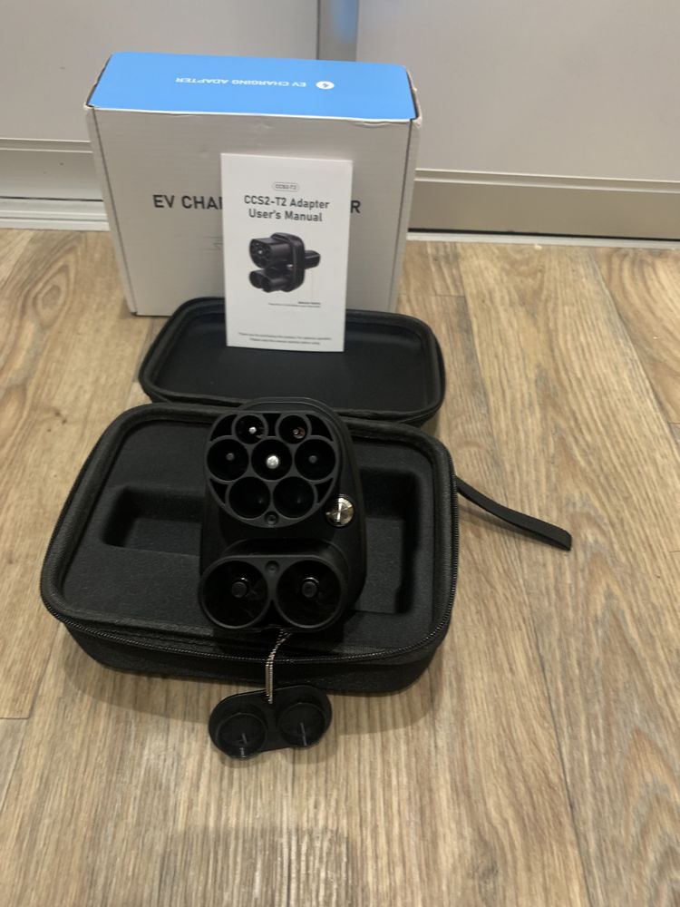 Перехідник адаптер 2в1 CCS2 combo type2 DC+AC+220 Tesla 3 Y S USA