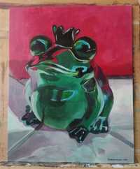 Obraz własnoręcznie malowany-Żaba