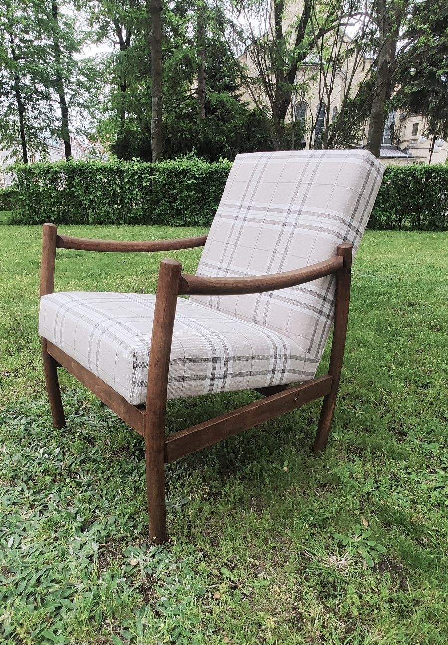 Fotel B-8410 Radomsko, Narciarz polski design,  unikat vintage PRL