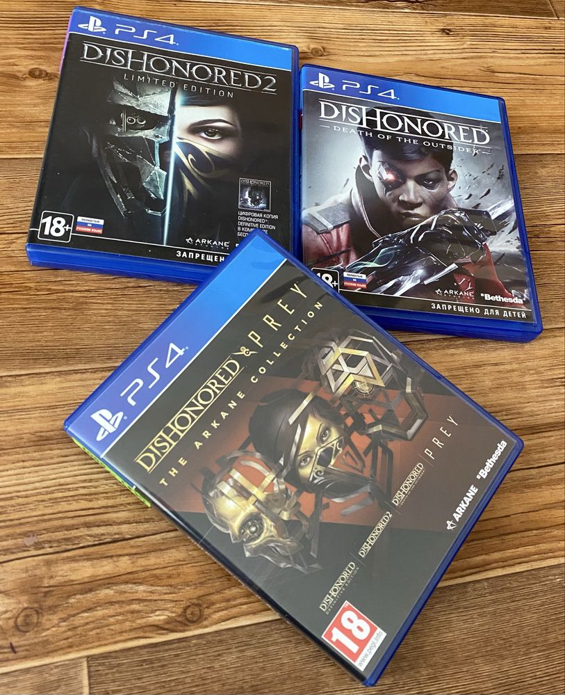 Sony PS4: Ведьмак, DMC, Doom, Dishonored, The Evil Within, Uncharted.