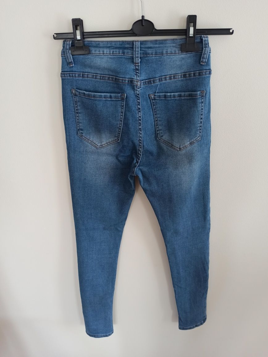 Spodnie jeansy Denim Life M/38 skinny rurki wysoki stan elastan elasty