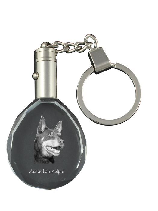 Owczarek australijski kelpie brelok do kluczy owalny z koniem Art-Dog