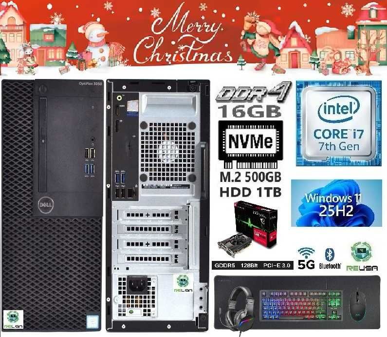 Pç Gamer Natal DELL 7ªG|i7-3.4G|16G|NVMe500G+HDD1TB|RX550-4G|5G+BT|W11