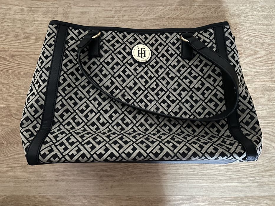 Tommy Hilfiger duża pojemna torba shopper TH monogram