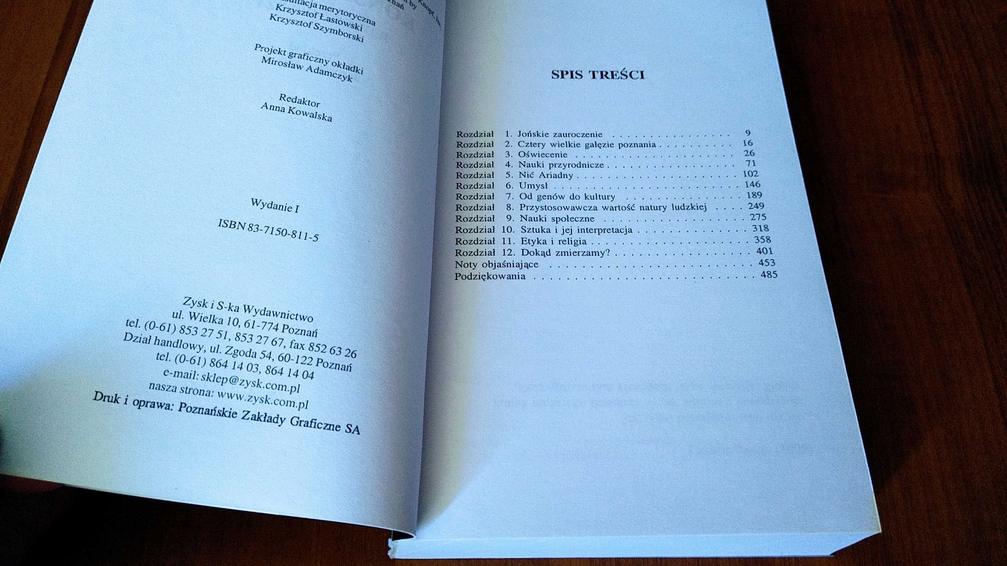 Konsiliencja : jedność wiedzy / Edward O. Wilson
