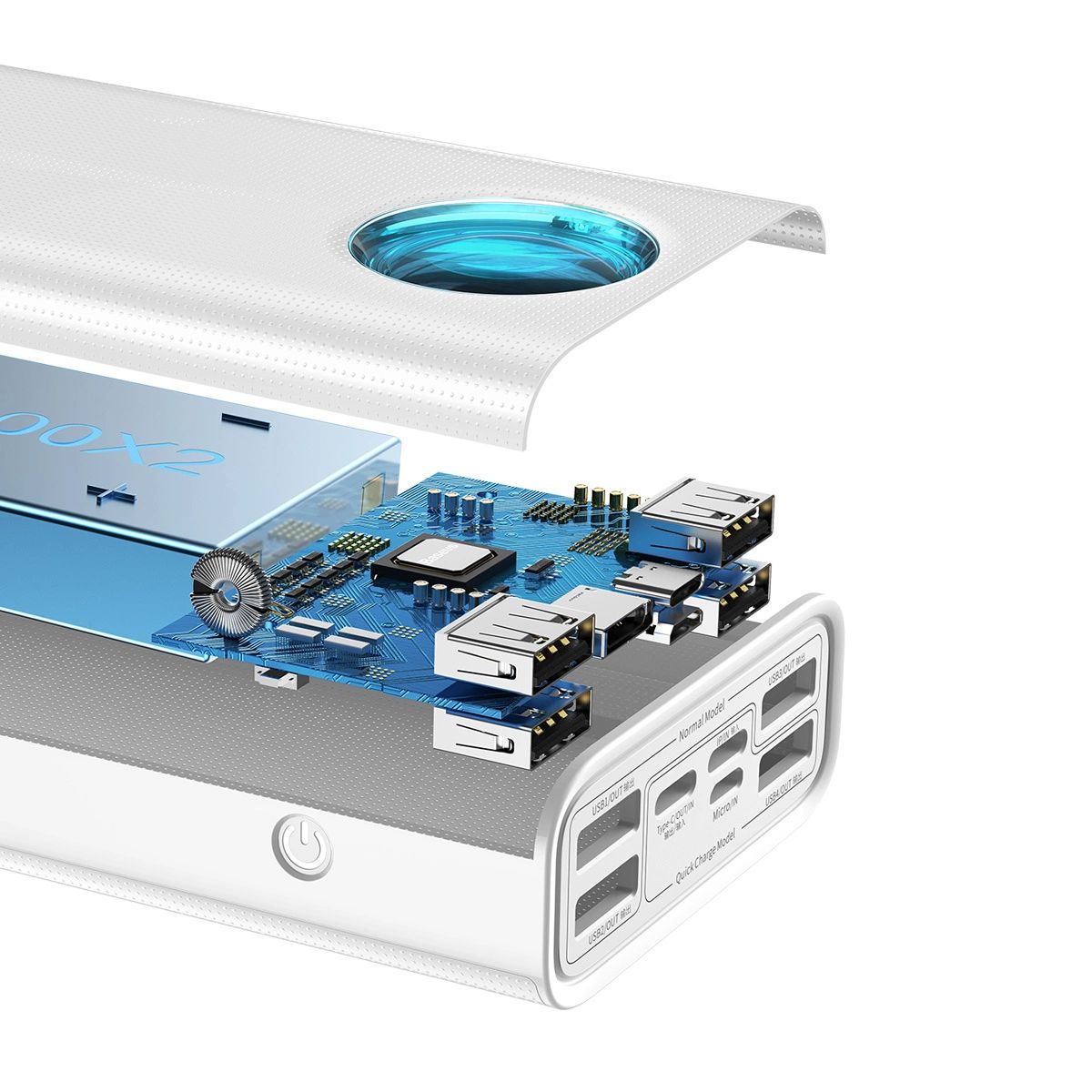 Baseus Amblight powerbank 65W 30000mAh Overseas Edition biały ()