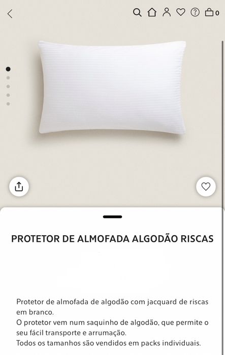 Protetor De Almofada Algodão Riscas Zara Home NOVO