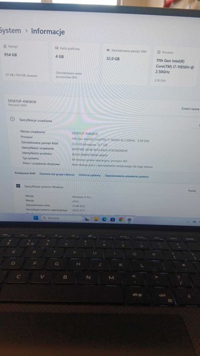 Stacja Robocza Dell Precision 5560 I7 11850H/32/1TB/A2000/Windows11