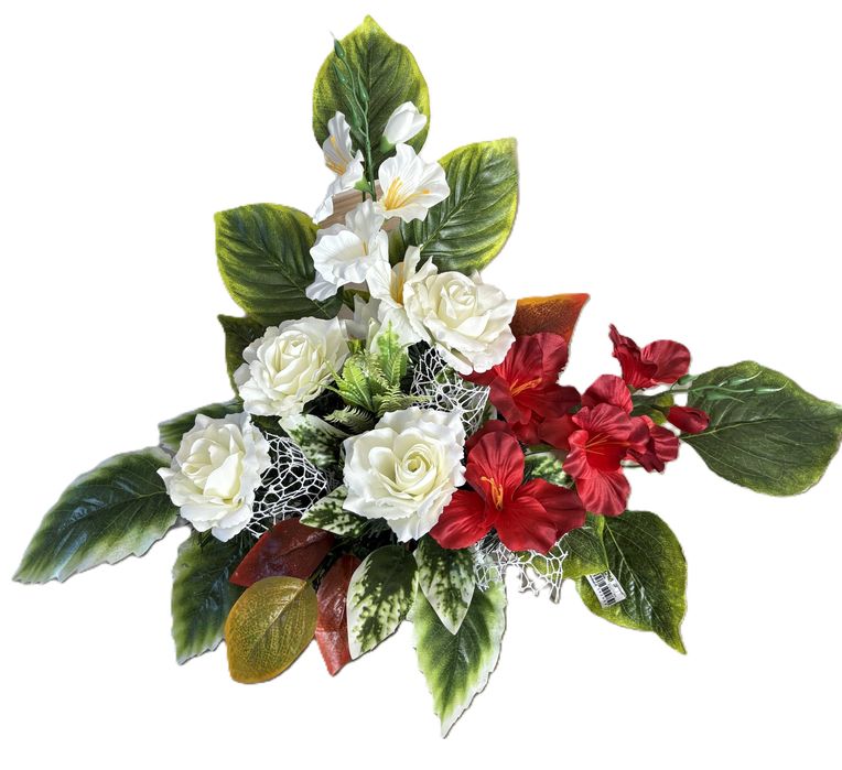 Stroik na cmentarz GRÓB kompozycja WIĄZANKA na pomnik kwiaty nagrobne