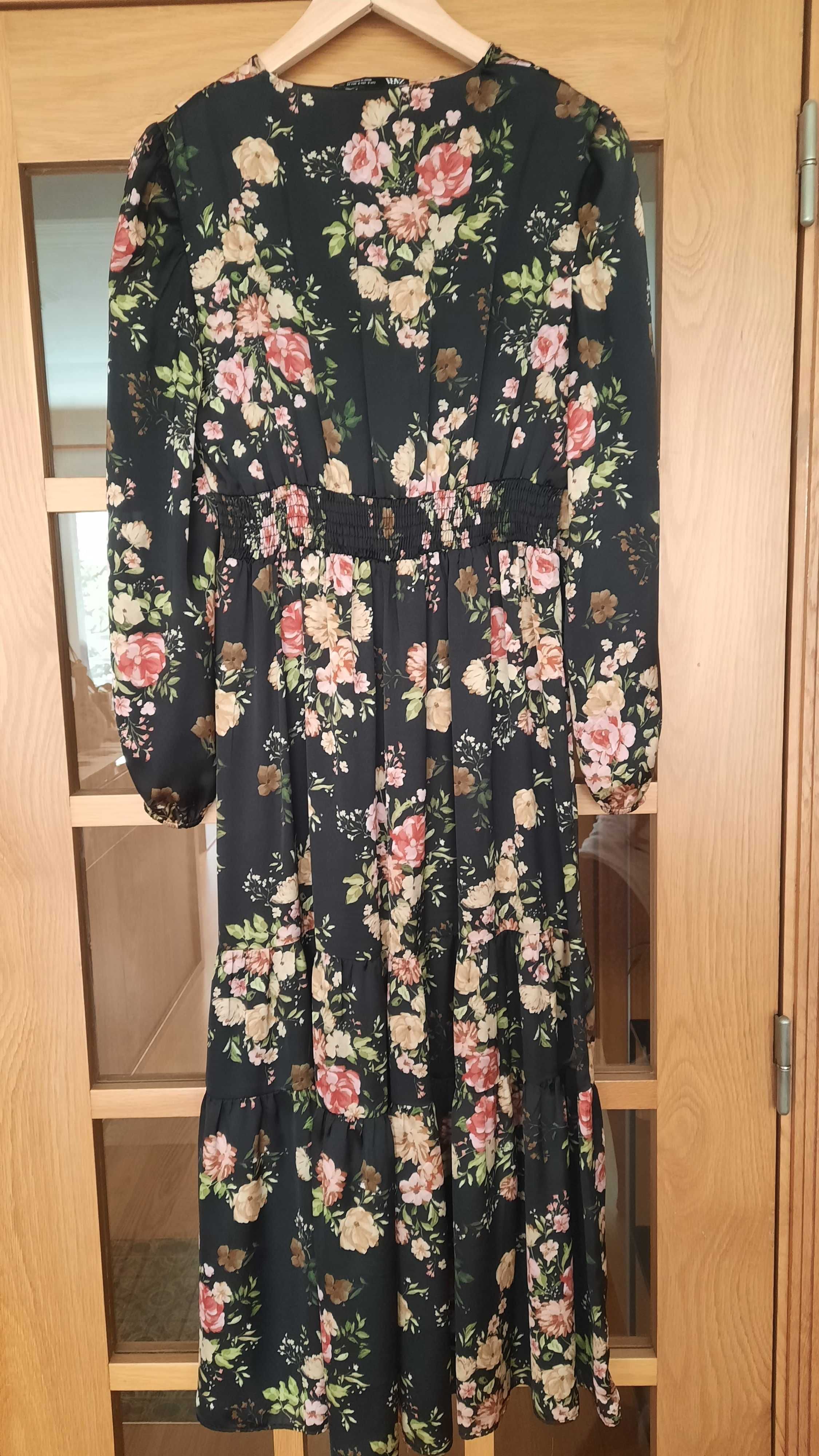 Vestido cetim Zara