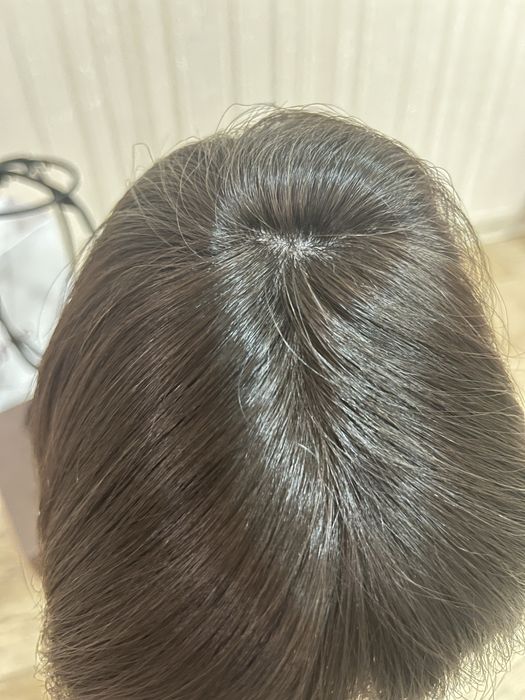 Перука з натурального волосся, колір шоколад