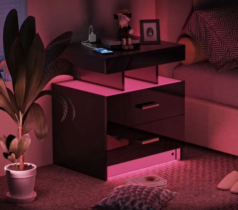 Mesa Cabeceira Led e Tomada