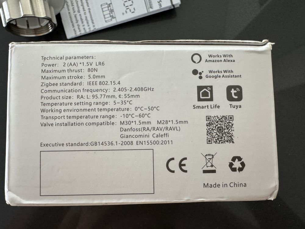 Termostato digital inteligente para radiador Tuya