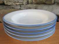 Błękitne Głębokie Talerze Obiadowe_5 szt_Porcelit TUŁOWICE