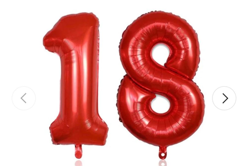 Balony foliowe 18 urodziny czerwone wysokość ok. 86zł
