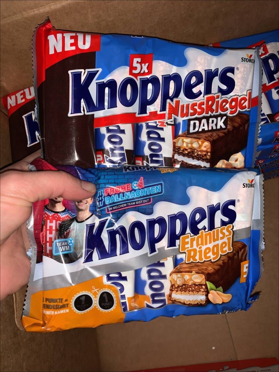 Батончики Knoppers 5 шт. 2 види