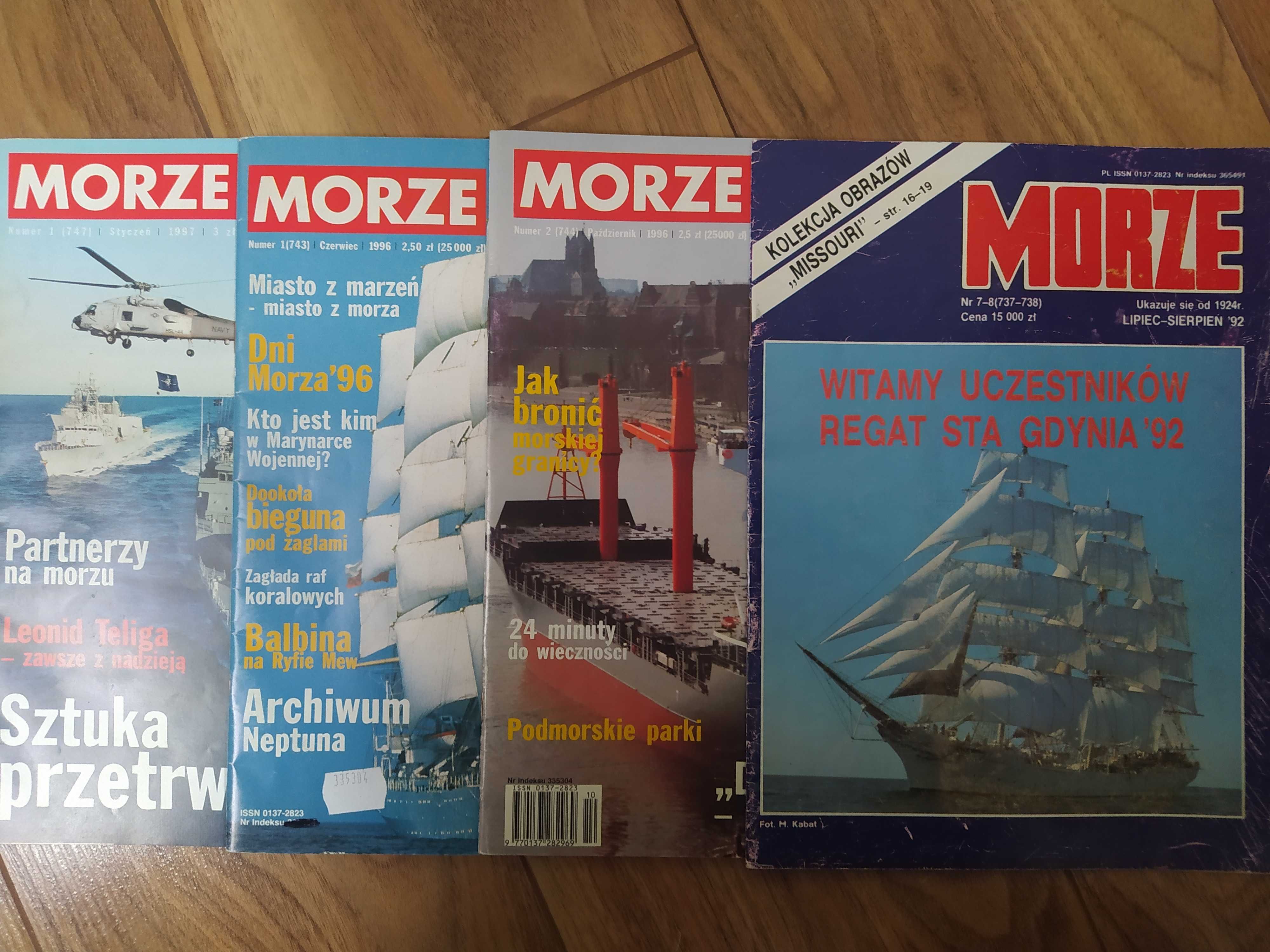 Miesięcznik Morze - 4 egz., 7-8/1992, 06/1996, 10/1996, 01/1997