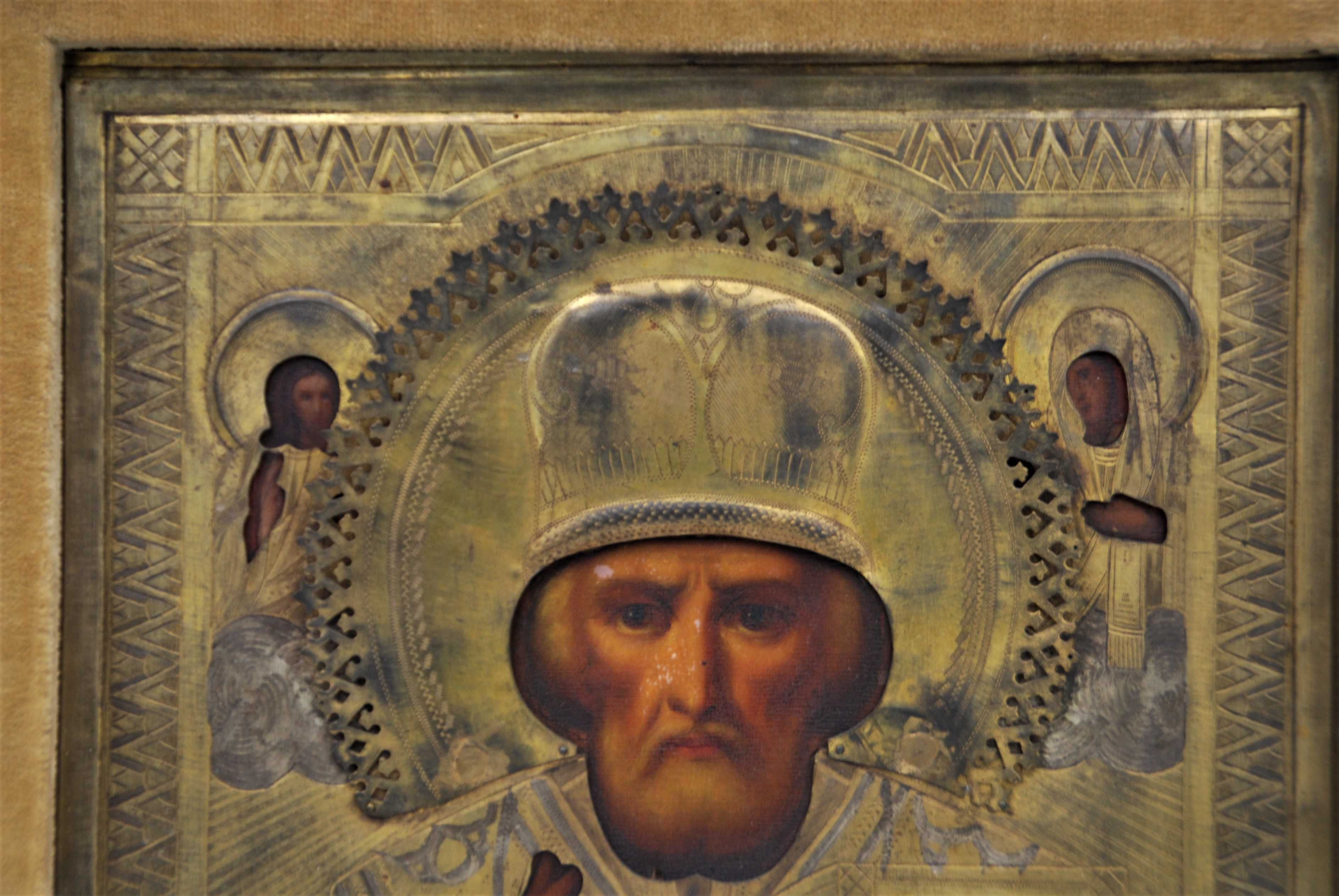 Ikona obraz Św. Mikołaj z Miry Rosja XIX-XX wiek