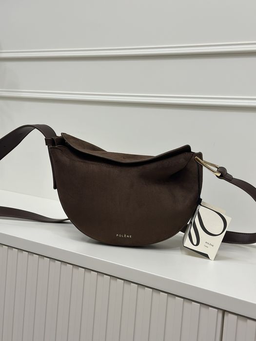 Сумка Polene numero dix коричнева замш